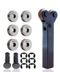 7pc High Strength Double Wheel Lathe Knurling Tools Set with diagonal wheels, 0.5mm, 1.0mm, 2.0mm pitch options, metalworking kit