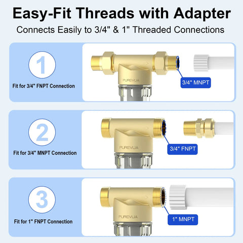 Spin Down Sediment Filter For Whole House Water Pre Filter For Well Water And City Water with 1 Inch MNPT and 3/4 Inch adapters