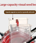 Walk Behind Row Crop Planter And Roller Seeder Dope Garden Tool For Home Use, large-capacity clear seed box detail