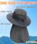 Sun Hat For Men And Women With Neck Flap UPF 50 UV Protection Wide Brim Safari Style For Hiking And Fishing in dark gray.
