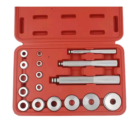 Cool Bearing Press Kit With 17 Durable Parts For Auto Pros To Fix Race And Seal Installers Fast Without Breakage For Family Cars Today red case with metal adapters