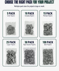 Hella Tough Aluminum To Copper Wire Connectors 3 Port Gray 15 Pack Screw Terminal Wire Nuts displayed in various pack sizes.