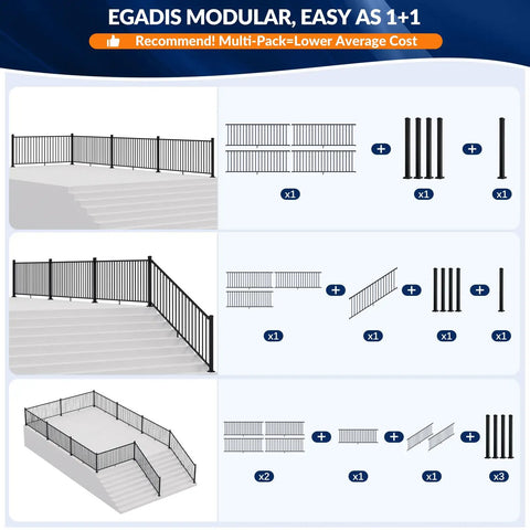 Rock Solid Aluminum Porch And Deck Railing Kit With 6 Foot Span And 36 Inch Height Astm Certified Outdoor balcony fencing modular setup.