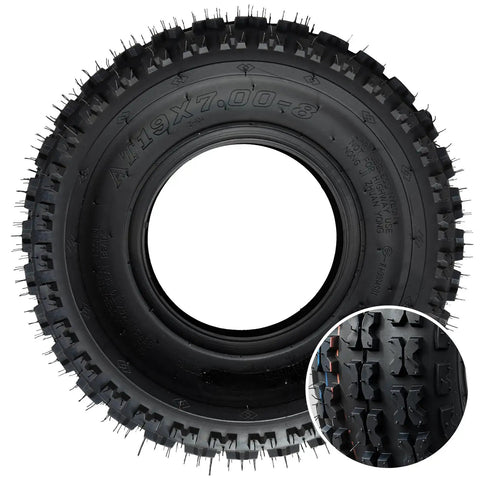 All Terrain 19x7-8 ATV Tires Set for Quad UTV Go Kart Off Road Tubeless 4 Ply 2 Pack closeup detail view