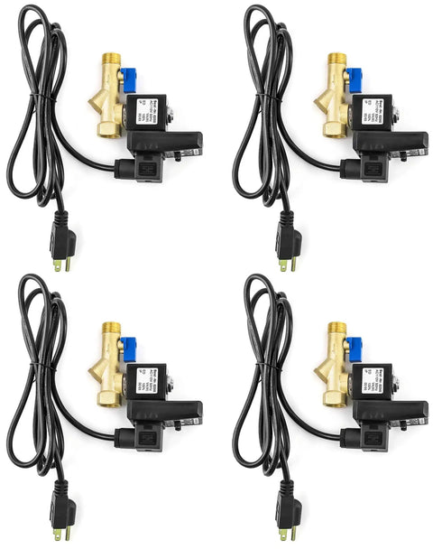 Electronic Drain Valve 4 Pack 110V One Half Inch Integrated Automatic Timed Tank Drain for Compressed Air With Adjustable Interval