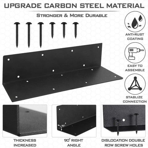 Set Of Eight Beefy Raised Garden Bed Corner Brackets With Wood Screws For 20 To 24 Inch Beds Heavy Duty Rust Resistant Metal Connectors
