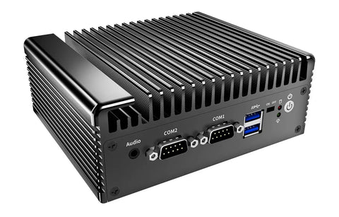 Heavy Duty Intel Core I5 8250U Mini Pc With Dual Gigabit Ethernet Ports For Seamless Opnsense Router And Esxi Virtualization Smooth Operator Home Office Server back view with ports and cooling fins.