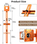 Adjustable Router Circle Cutting Jig For Flawless Arc Routing And Groove Milling dimensions showing adjustable sizes and features.