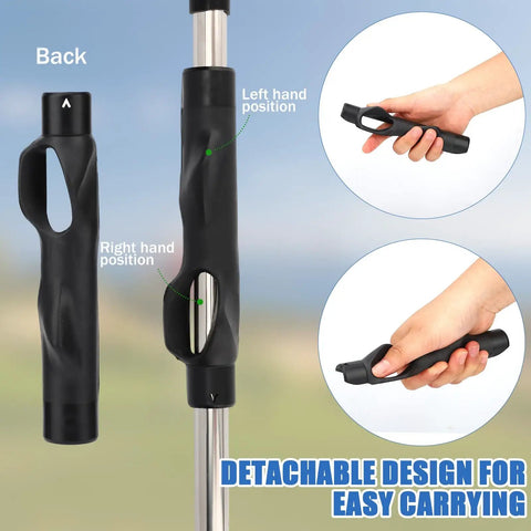 2 Pack Golf Trainer And Swing Correcting Arm Band Kit For Men And Women Golfers Beginners Grip Position Fix And Swing Mechanics Improvement For Consistent Shots Black showing detachable grip handle and hand position features.