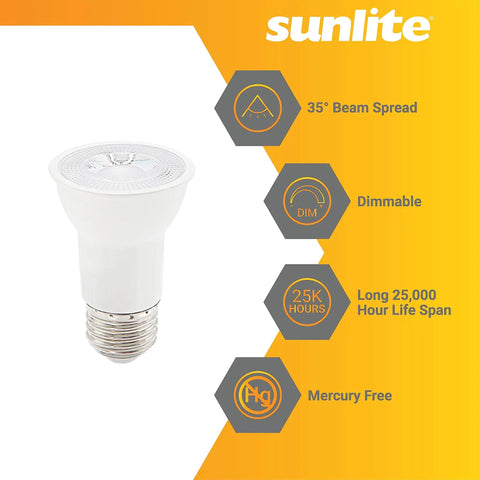LED PAR16 Long Neck Recessed Spotlight Bulb 7 Watt 75 Watt Halogen Replacement 500 Lumens Dimmable ETL Listed 2700K Soft White