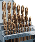 Pro Grade Cobalt Drill Bit Set 29 Pcs M35 High Speed Steel Bits For Hardened Metals Stainless Steel Cast Iron And Wood Plastic