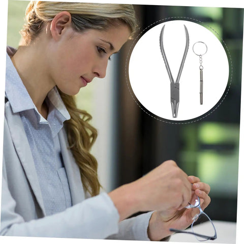 Stainless Steel Eyeglass Repair Pliers Set For Quick Nose Pad Adjustments And No Hassle At Home Fixes DIY Eyewear Maintenance Kit