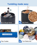 Step-by-step guide using Electric Rock Tumbler With Dual Drum, 6Lb Capacity Lapidary Polisher Built For Rockhounds And Gem Hobbyists, 120V 60Hz