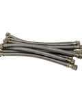10 Pack 16 Inch Stainless Steel Braided Faucet Hose Connectors Set Must Have 3 Eighths Inch Compression To One Half Inch FIP Lead Free Safe