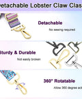 Heavy Duty Detachable Swivel Snap Hooks In Black Set Of Four Lobster Claw Clasps With Tight Grip Action for robust lanyards.