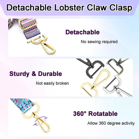 Heavy Duty Detachable Swivel Snap Hooks In Black Set Of Four Lobster Claw Clasps With Tight Grip Action for robust lanyards.