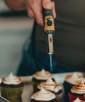 Pro Grade Precision Flame Hand Torch With Adjustable Heat for MAP Pro Propane Fuel toasting cupcake frosting.