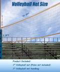 Heavy Duty Outdoor Volleyball Net For Backyard Showdown 32 Ft Long By 3 Ft High With Reinforced Side Tapes Durable Weather Resistant