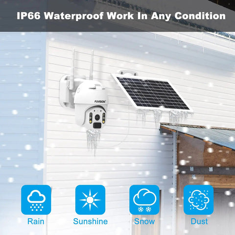 Outdoor Wireless Solar Security Camera With 23600mAh Battery And 8W Panel, 1080P Spotlight WiFi 360 Degree PTZ, Color Night Vision, Radar Dual Detection, PIR Motion, 2-Way Audio, No-Fuss App Alerts