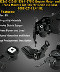 Engine Motor Mounts And Transmission Mount Kit For 2008 2014 Scion Xd 1.8L L4 Automatic black steel mounts set