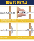 Installation guide for Toggle Bolts Assortment Kit 48 Sets for Drywall including butterfly anchors and wing nuts.