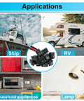 Applications of Ten Pack 2 Pin Rocker Switches On Off Latching SPST With Wires for ship, RV, appliances, lamp