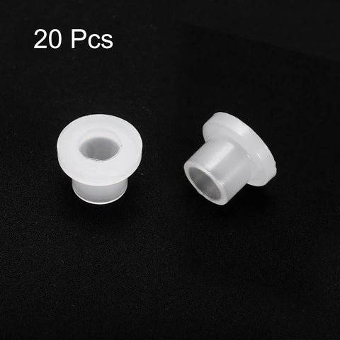 Flanged Sleeve Bearings Nylon Bushings 6mm Bore 8mm OD 8.1mm Length White Self Lubricating Plastic Bearings Pack of 20
