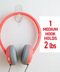 Clear Medium Wall Hooks Set With 7 Hooks And 12 Adhesive Strips For Damage Free Hanging Up To Two Pounds Easy No Holes Picture And Decor Hanger For Home Dorm Or Office
