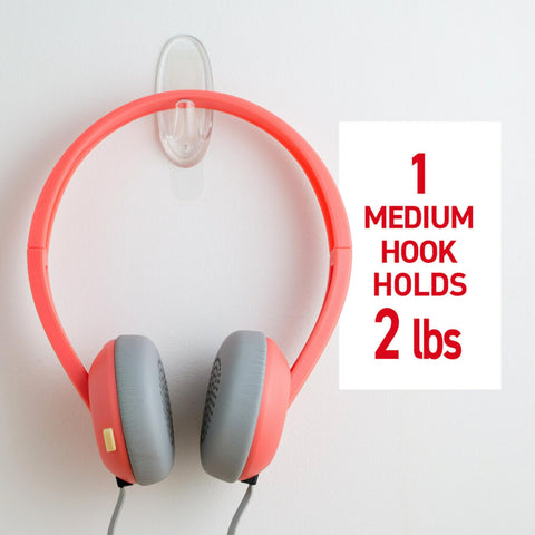 Clear Medium Wall Hooks Set With 7 Hooks And 12 Adhesive Strips For Damage Free Hanging Up To Two Pounds Easy No Holes Picture And Decor Hanger For Home Dorm Or Office
