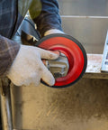 Heavy Duty 6.5 Inch Angle Grinder Discs And Grinding Wheels With Solid Metal Center For Fast Metal And Concrete Deburring 10 Pack in use.