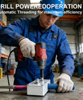 Automatic Electrician Wire Puller Drill Powered Cable Threading Rig in use with a drill for efficient wire pulling.