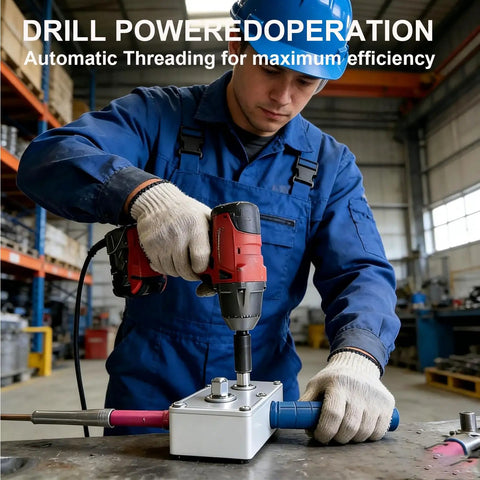 Automatic Electrician Wire Puller Drill Powered Cable Threading Rig in use with a drill for efficient wire pulling.