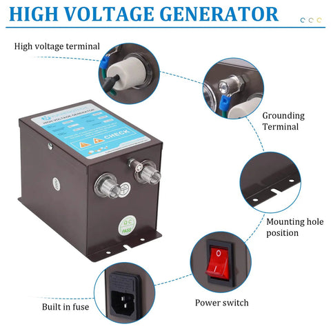 High Voltage Ionizing Air Gun Upgraded 7KV Handheld Anti Static Ionizer For Electronics Assembly showing high voltage generator parts