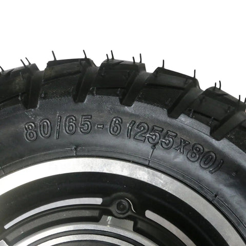 Level Up Your Roll With This 48V 350W Brushless Hub Motor Wheel For Electric Scooter Or Mini Bike Featuring 10X2.5 Inch Tires heavy-duty tire close-up image.
