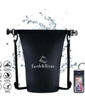 Go-To Premium Waterproof Dry Bag Backpack For Kayaking And Outdoor Adventures, Extra Thick 0.5mm Material, IPX8 Phone Case, 5L Black