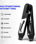 All In One 14 In 1 Bike Multitool With Tire Levers shown upright, highlighting its compact design and multiple functions for MTB and road bicycles.