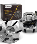 Front Wheel Bearing Hub Assembly 6 Lug With ABS Fits Chevy Silverado 1500 Suburban Tahoe GMC Sierra 1500 Yukon XL Cadillac Escalade XTS Front 4WD Premium displayed with packaging and components.
