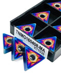 Premium Indexable Carbide Lathe Tool TNMG160408 MA KT7030 set in a black case, designed for CNC milling cutting blades.