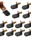 Zero Hassle Heavy Duty 40 Piece 1/4 Inch L Shaped Shelf Pegs With Nifty Rubber Sleeves In Classic Antique Bronze Cabinet Hardware.