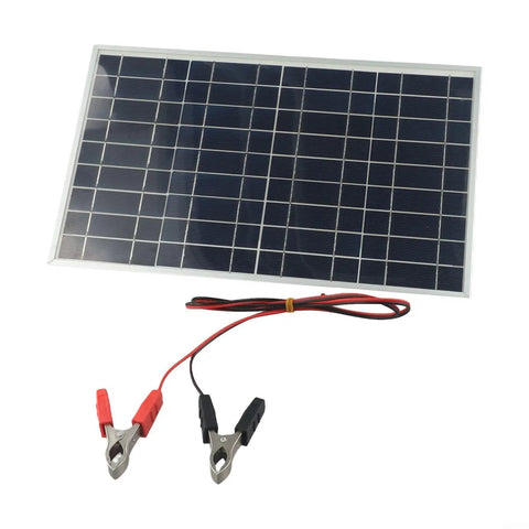 15W 12V Portable Solar Panel Kit With Alligator Clips For Battery Charging IP65 Waterproof Monocrystalline Module