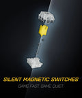 Exploded view of silent magnetic switch in Ultra Responsive 8000Hz Hall Effect Gaming Keyboard With Raesha Silent Magnetic Switches.