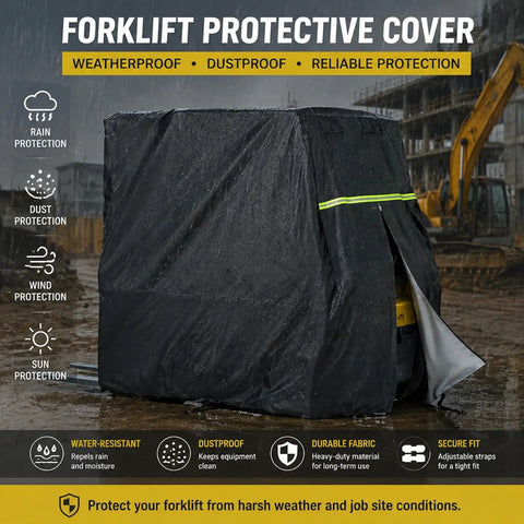 Heavy Duty Forklift Storage Cover For Toyota 48V Electric Pneumatic Specs Models Like 8FBH20 with weatherproof design.