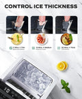 Countertop Ice Maker That Cranks Out 44 Lbs A Day With Dual Water Inlets, Crystal Clear Ice Cubes, Auto Self Cleaning