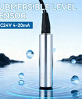 Submersible Water Level Sensor With 4 To 20mA Output DC24V 316L Stainless Steel Level Transmitter shown in water with cable