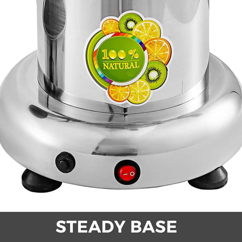 Heavy Duty 370W Electric Juice Extractor With Stainless Steel Body showing steady base and control buttons.