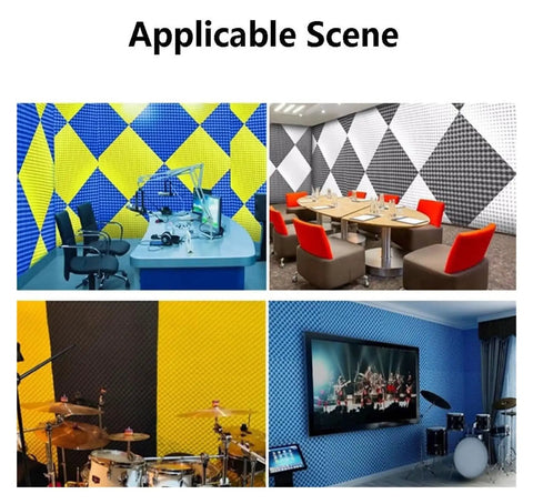 7Cm Thick Self Adhesive Egg Crate Acoustic Foam Panels showcased in diverse environments, enhancing sound quality in offices and studios.