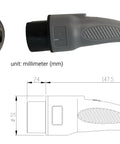 Top Shelf Charging Power Cord Assembly For MadJax X Series Storm And Star Ev Golf Cart connector with dimensions for easy installation.