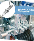Close-up of Heavy Duty Stainless Steel Indexing Lock Plunger Pin With Spring Loaded Safety Latch, used to prevent sliding.