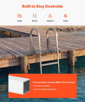 Flip-Up Dock Ladder 4-Step Heavy-Duty Aluminum Swim Ladder For Boats And Pontoons 350 Lb Capacity Non-Slip Wide Steps Pull Rope Assist Perfect For Lake Pool And Marine Boarding on dock