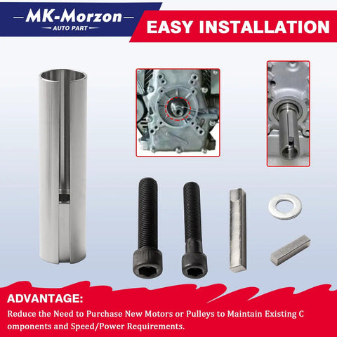 Heavy Duty Engine Pulley Crank Shaft Sleeve Adapter For Quick Gearbox Swaps, includes bolts and keys for easy installation.